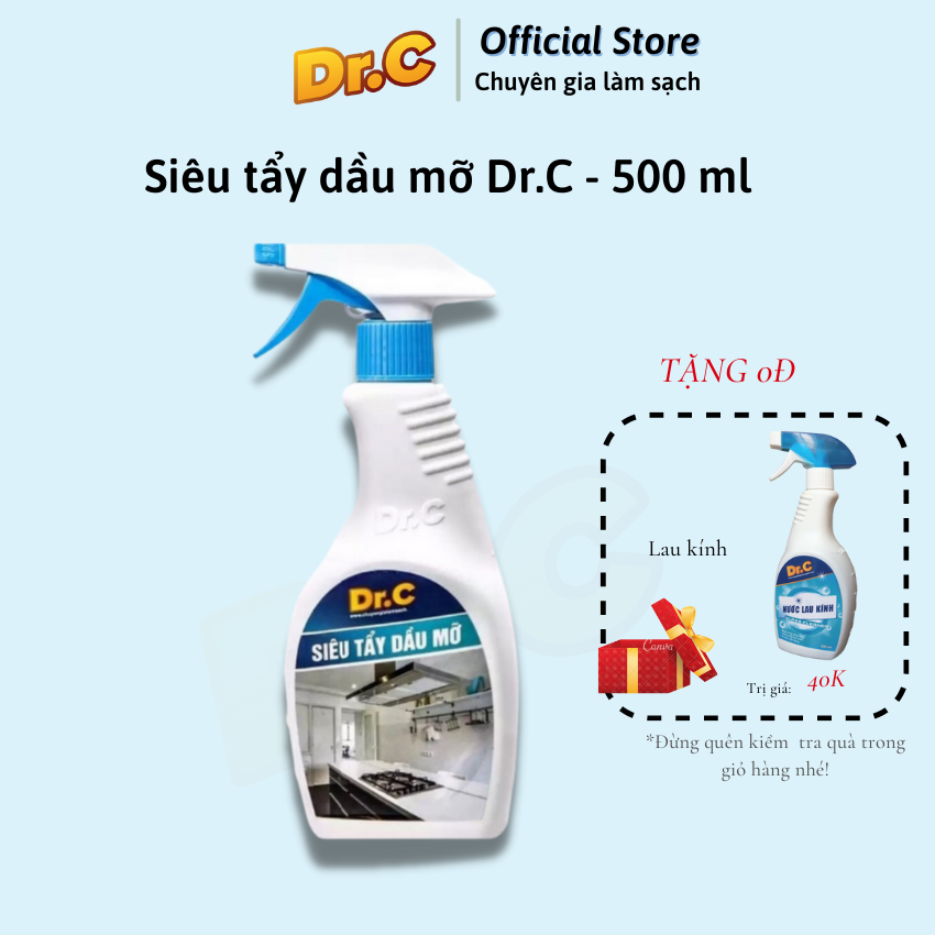 Siêu tẩy dầu mỡ Dr.C chính hãng ( TẶNG Lau kính Dr.C chính hãng)