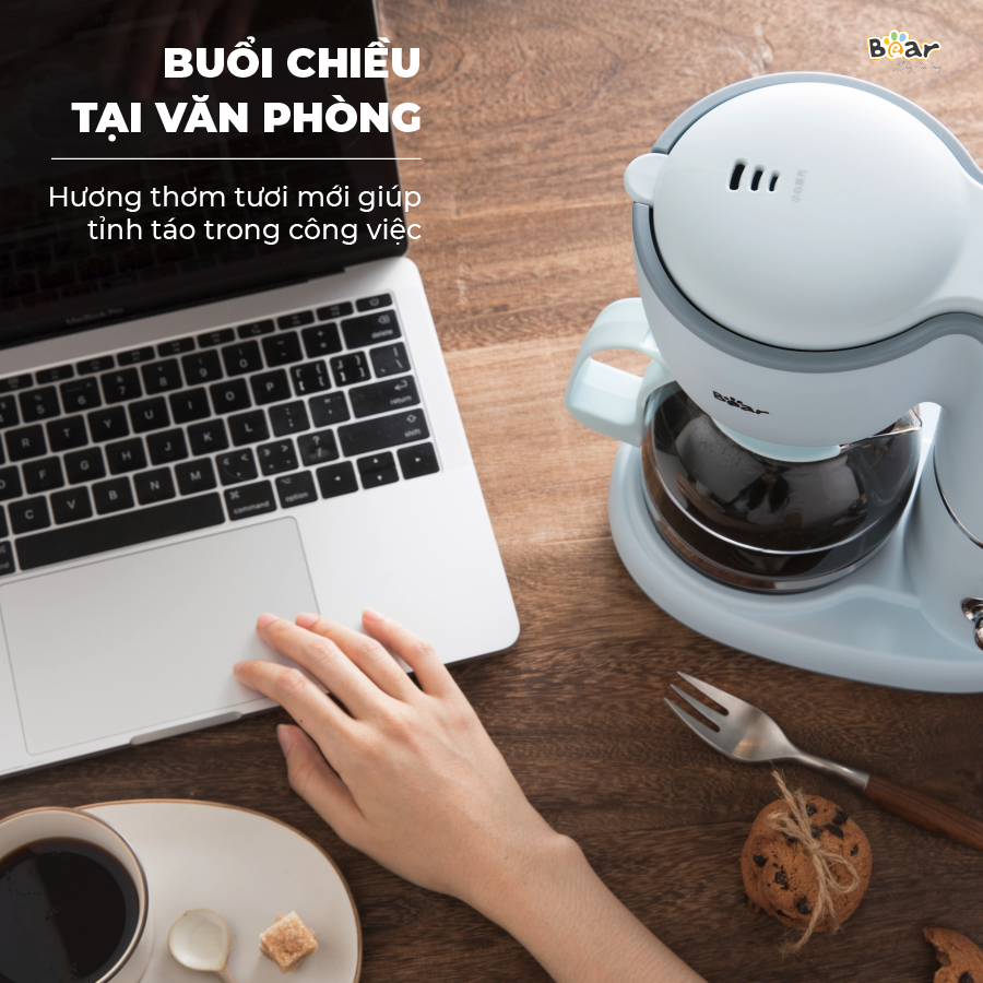 Máy Pha Cà Phê Mini Bear Nhỏ Gọn Tiện Dụng Pha Trà Pha Coffee Tự Động Giữ Ấm Loại Bỏ Cặn SB-CF06A HÀNG CHÍNH HÃNG