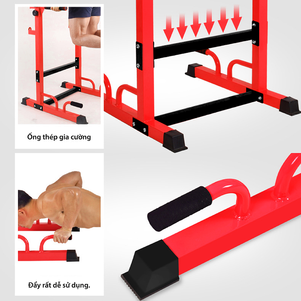 BG Bộ xà đơn, xà kép đa năng cao cấp CHINNING DIPPING - RED