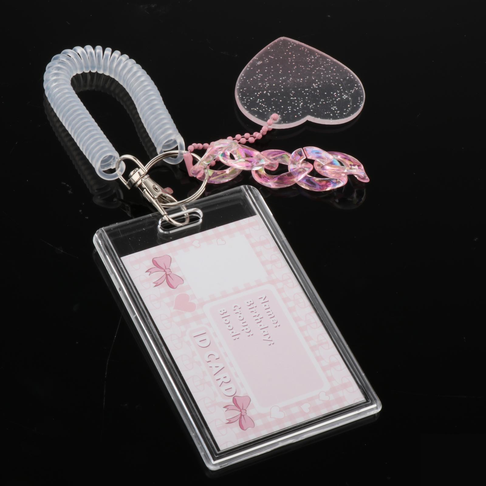 Acrylic Photocard Holder ID Card Case Cover Photo Protector Cute Portable for Teachers
