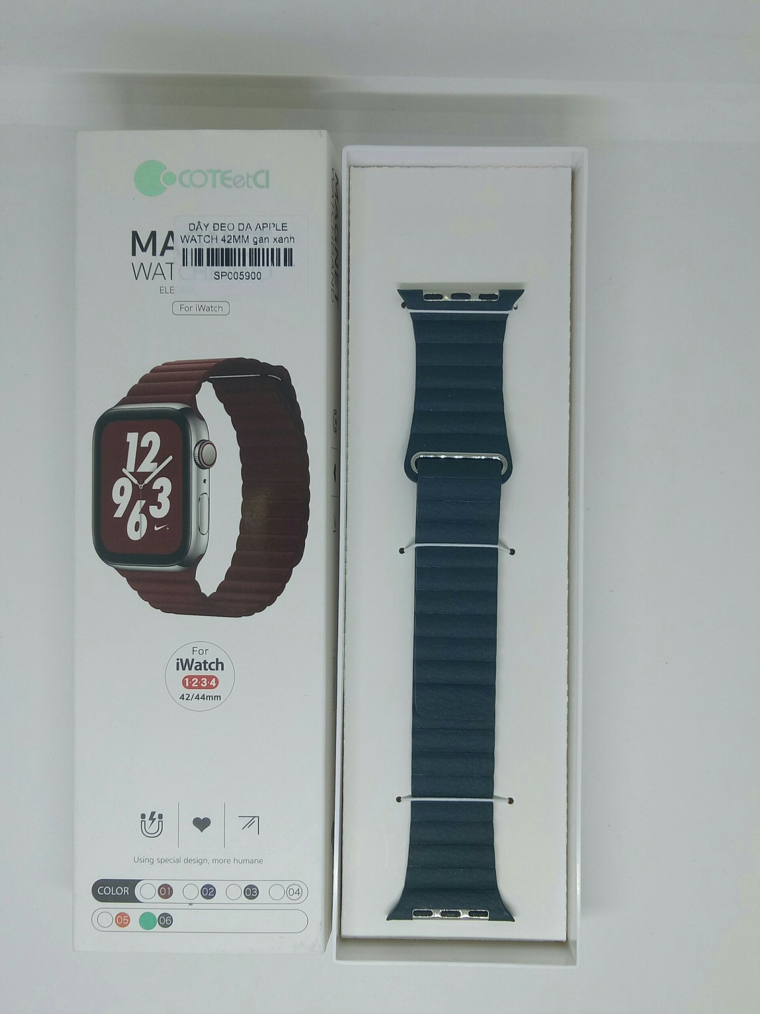 Dây đeo thay thế Apple Watch - 38mm/40mm/42mm/44mm - Coteetci - Da cao cấp - Hàng nhập khẩu