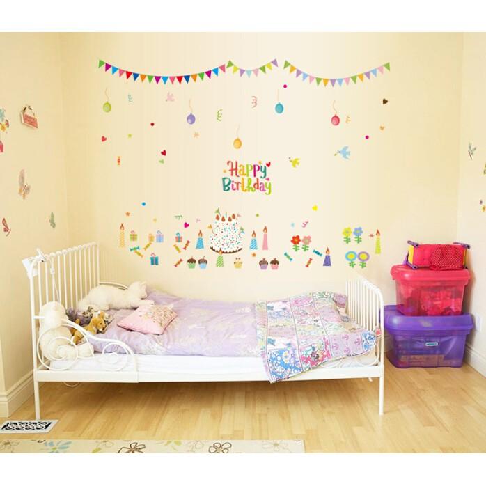Decal dán tường chúc mừng sinh nhật - happy birthday