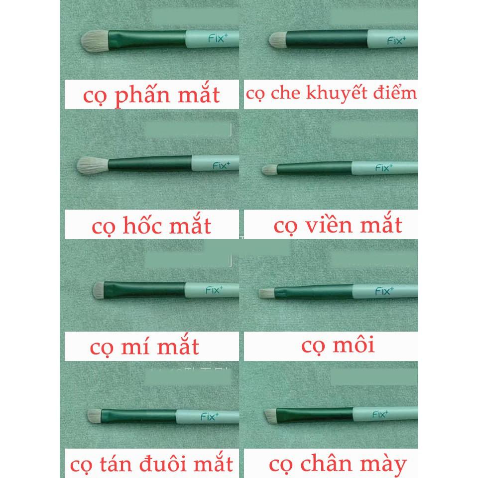 Bộ cọ trang điểm cá nhân cao cấp 13 cây Fix+ màu xanh/ màu hồng Pastel trendy