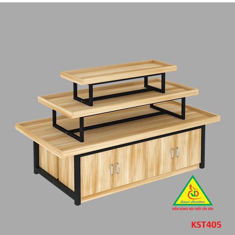 Kệ gỗ trưng bày rau củ quả, kệ trưng bày sản phẩm, hàng hóa KST405 - Nội thất lắp ráp Viễn Đông Adv