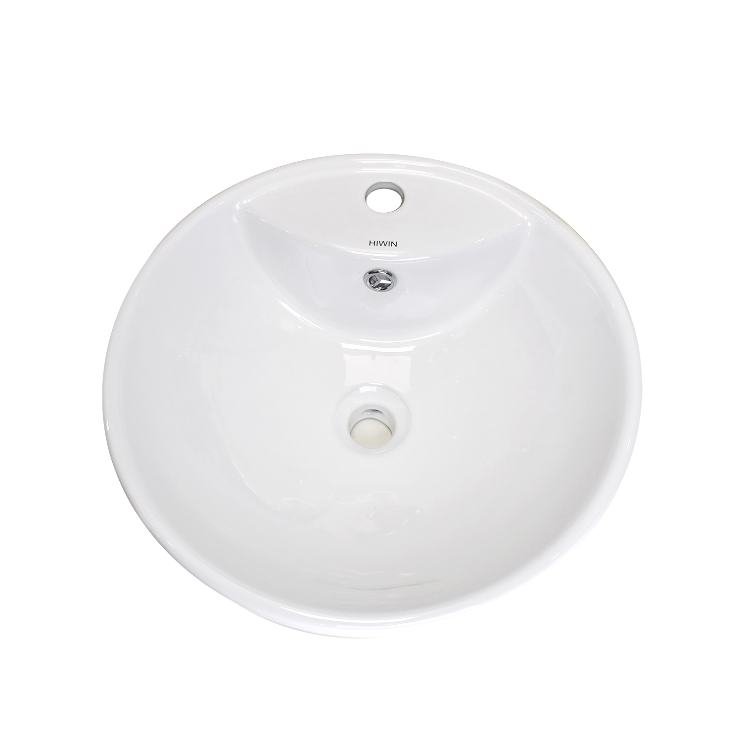 Chậu lavabo trắng sứ dương bàn dáng bầu tròn cao cấp Hiwin LP-8008