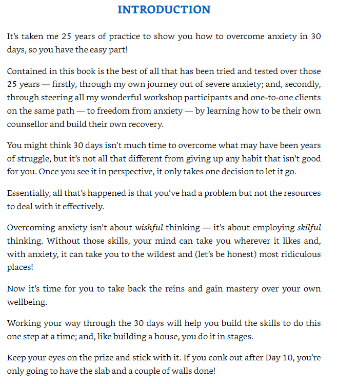 30 Days 30 Ways To Overcome Anxiety