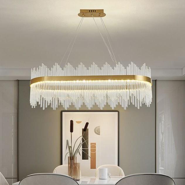 Đèn thả mân kiểu dáng hiện đại với 3 chế độ ánh sáng trang trí nội thất sang trọng.
