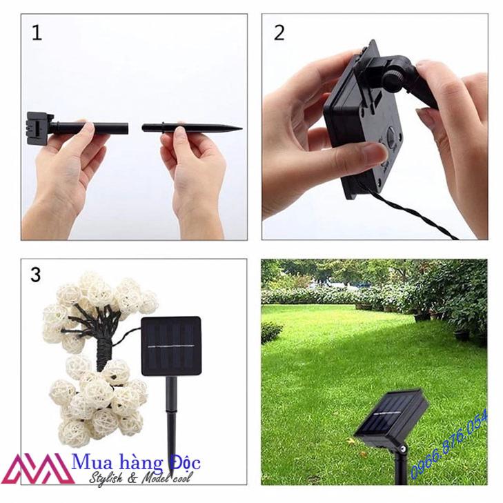 Đèn Trang Trí Ngoài Trời Dây Đèn Chống Nước Sakura Hoa Anh Đào Năng Lượng Mặt Trời