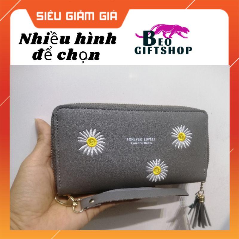VÍ CẦM TAY NỮ HOA CÚC DÁNG DÀI PHONG CÁCH HÀN QUỐC