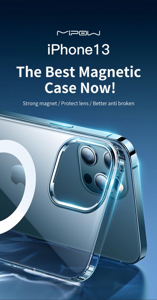 Ốp Lưng Mag safe Trong Suốt MIPOW TEMPERED GLASS Dành Cho iPhone 13 Mini, Iphone 13/ 13 Pro, 13 Pro Max - Hàng Chính Hãng