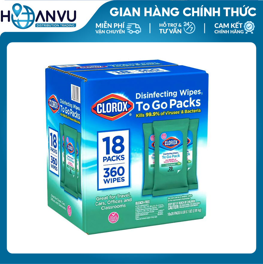 Khăn Khử Trùng Clorox Disinfecting Wipes Fresh (20 Tờ)