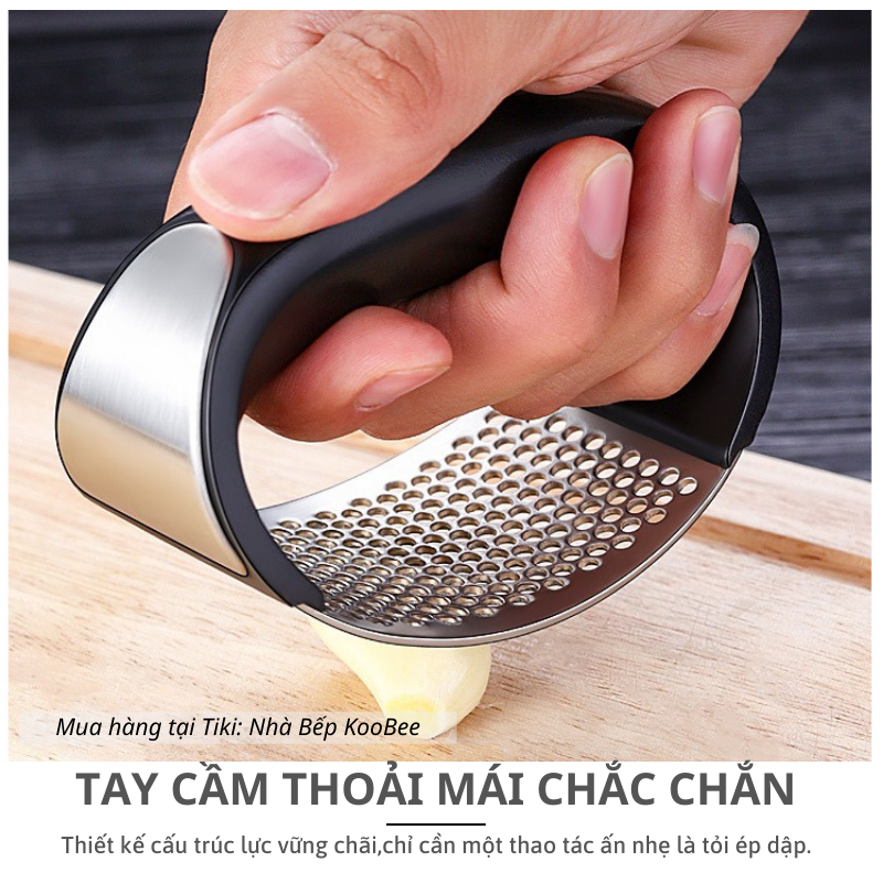 Dụng cụ nghiền tỏi cầm tay Inox cao cấp - Dụng cụ dập ép tỏi bằng tay thông minh KooBee