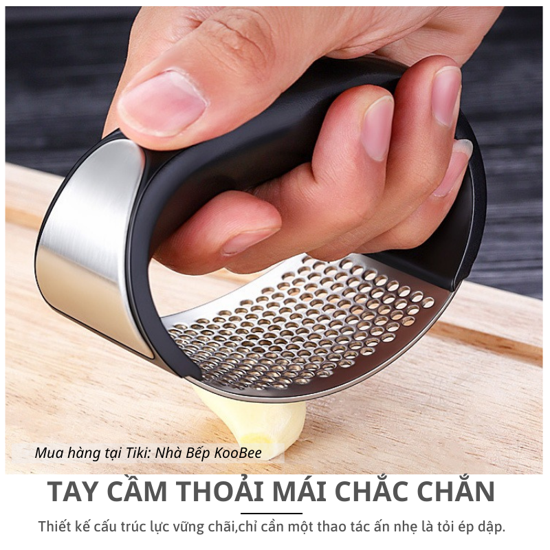 Dụng cụ nghiền tỏi cầm tay Inox cao cấp - Dụng cụ dập ép tỏi bằng tay thông minh KooBee (NB34)