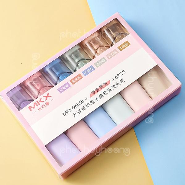 Bộ 6 bút dạ quang Pastel ( Có bán lẻ 1 bút chọn màu ) màu sắc , bút highlight Pastel độc đáo sang trọng