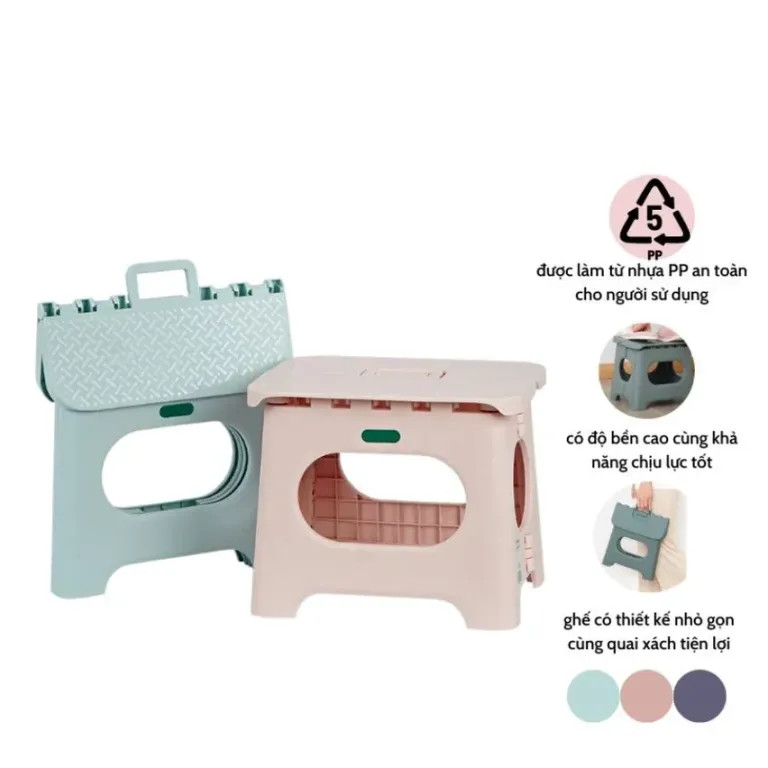 Ghế Gấp Gọn Hokori Nhựa Việt Nhật Mẫu Mới 2058, Ghế Xếp Lùn, Ghế Đẩu Gập Gọn Tiết Kiệm Không Gian Size Bé - HÀNG VIỆT NAM