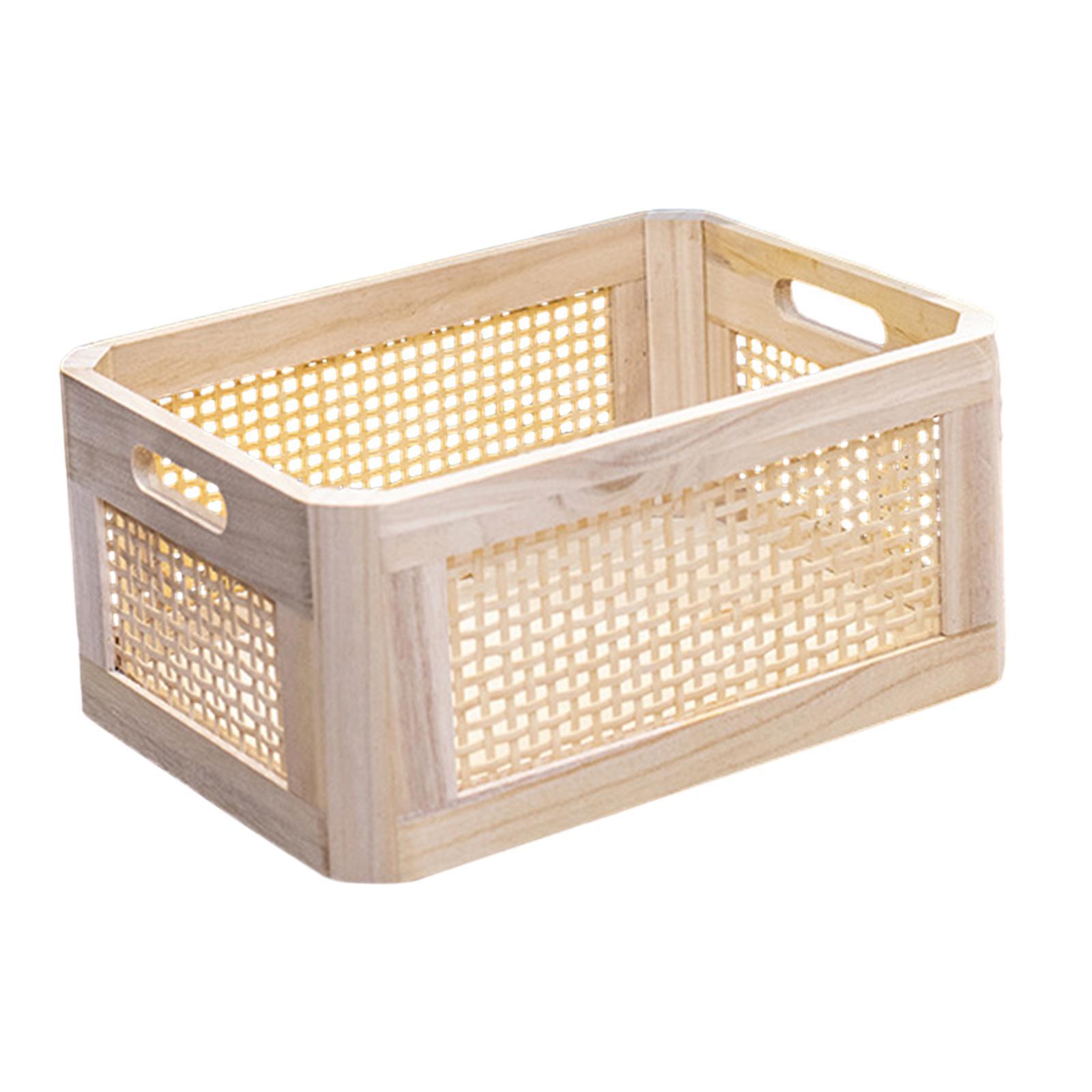 Desk Storage Basket, Wooden Desktop Storage Box Dorm Drawer Organizer Bin Desk Organizer Tray for Organizing, Shelves ,Cosmetics, Cabinet, Makeup