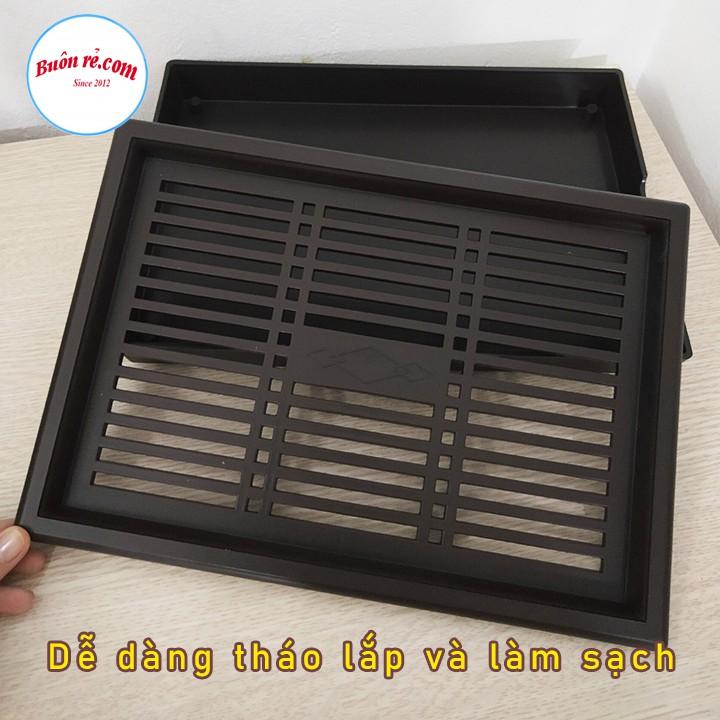 Khay trà nhựa giả gỗ size trung Song Long 2567 _br00387