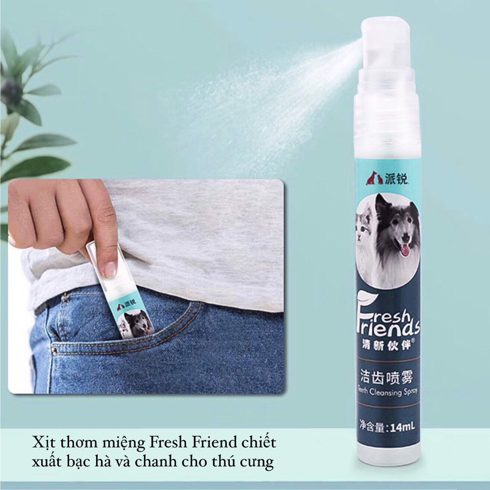 Xịt Thơm Miệng Diệt Khuẩn Khử Mùi Hôi Miệng Cho Chó Mèo Fresh Friend 14ml - YonaPetshop