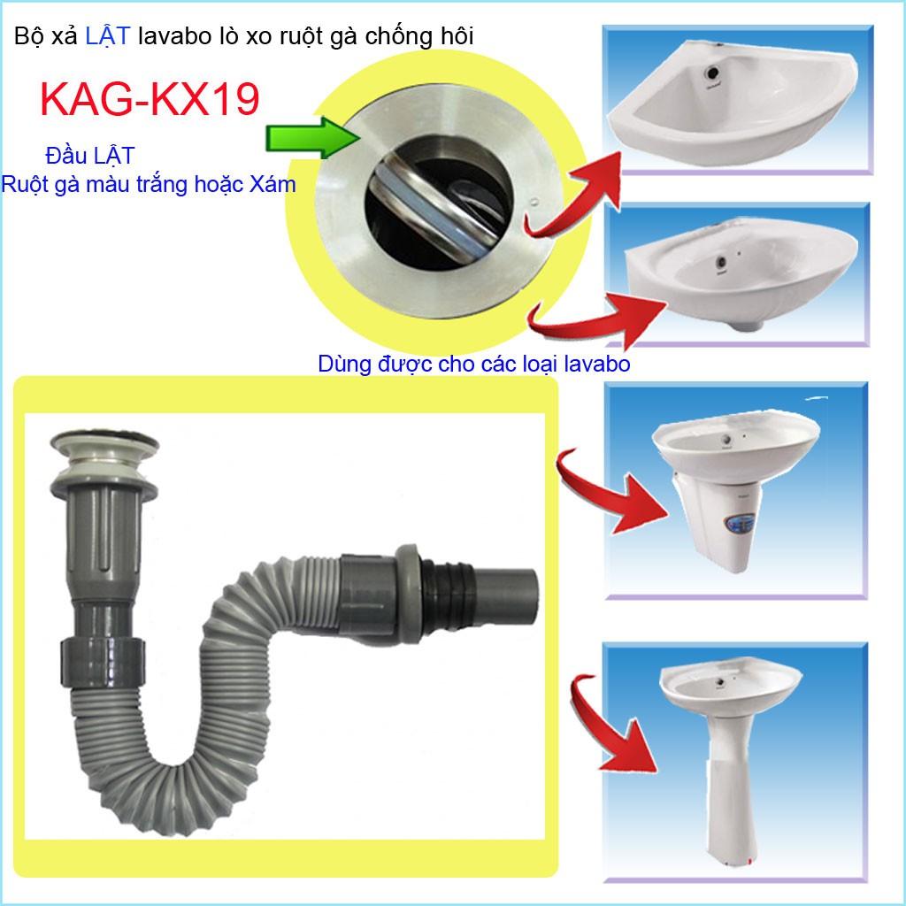 Bộ xả lavabo KAG-KX19 xả lật , xả ruột gà ống nhựa mềm chậu lavabo rửa mặt thoát nhanh giá tốt sử dụng tốt