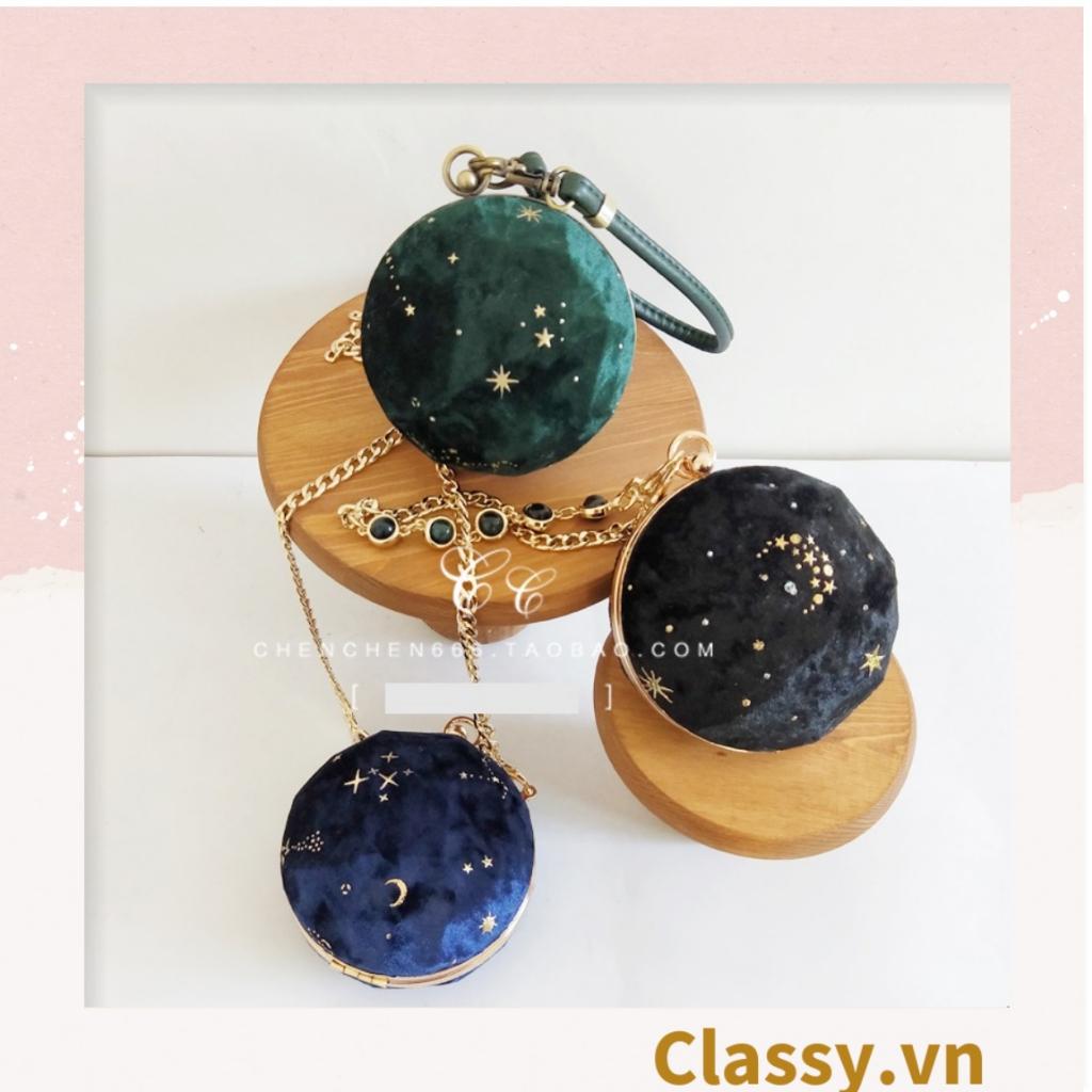 Clutch Classy tròn cầm tay ánh sao nhiều màu thời trang thời thượng dành cho nữ T1191