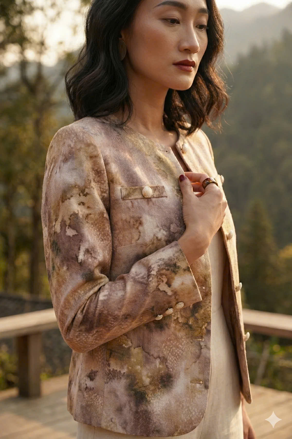 Áo Khoác Jacket Loang Màu Phi Thuỷ Top187 thời trang thiết kế Hity