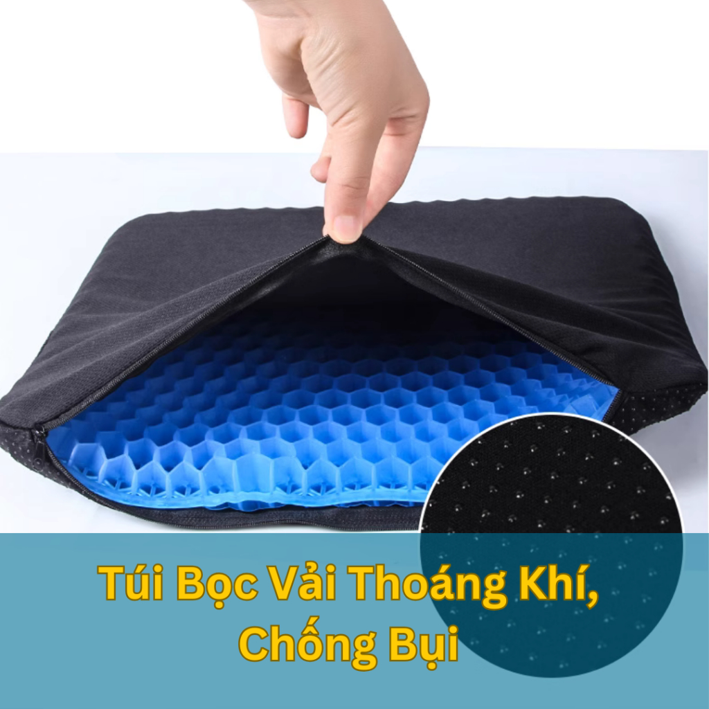 Đệm Lót Ghế Ngồi Chống Mỏi Dạng Tổ Ong | Chất Liệu Silicon Cao Cấp Giúp Thoáng Khí, Tuần Hoàn Máu, Giảm Đau Mỏi Khi Ngồi Lâu