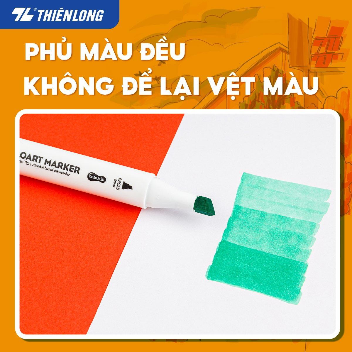 Bút dạ màu - bút marker 48 màu Thiên Long Colokit ART MARKER AM-C006-KM