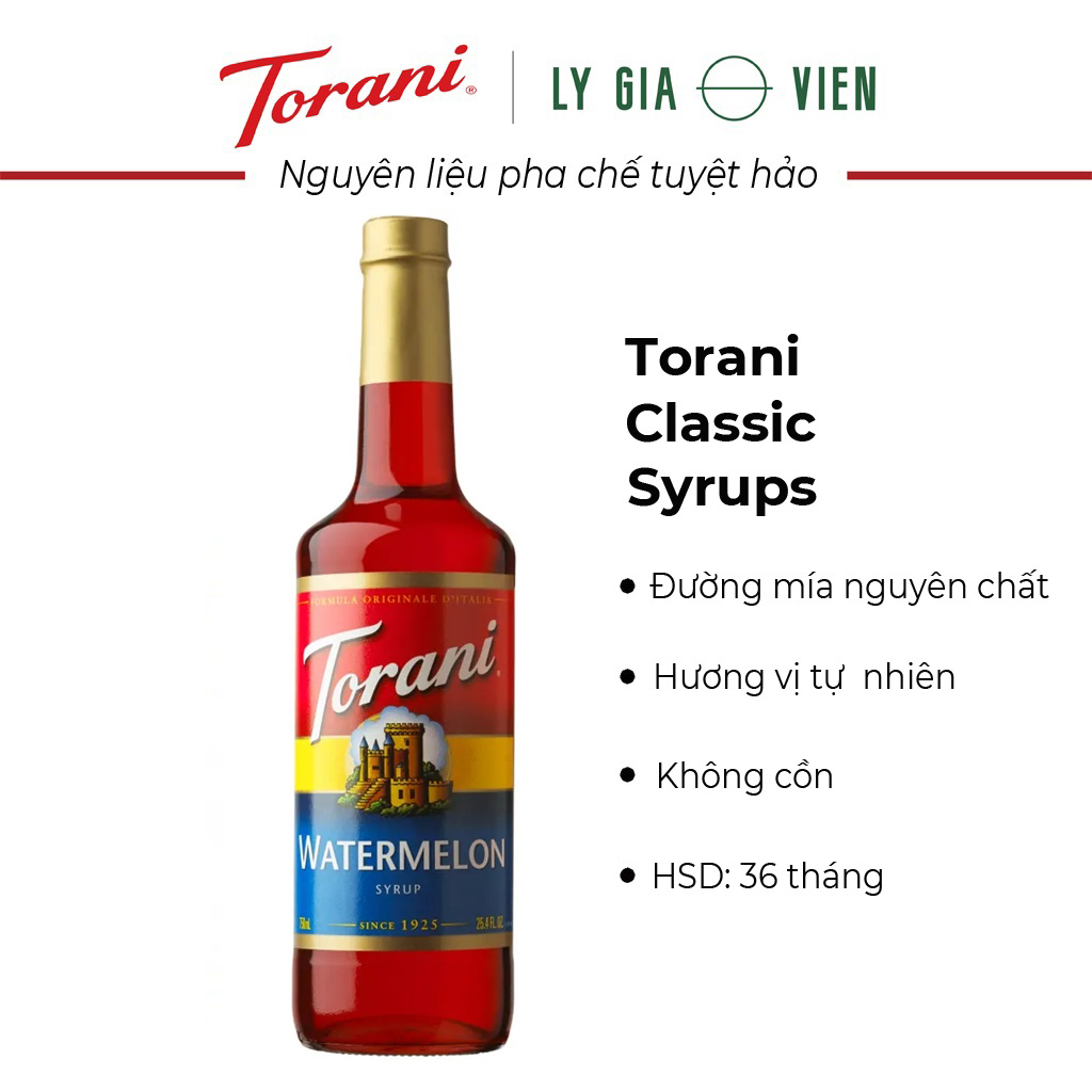 Sirô Pha Chế Vị Dưa Hấu Torani  Watermelon Syrup 750ml