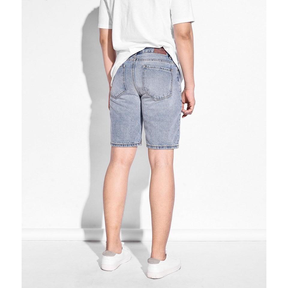 Quần short jeans nam màu xanh trơn DPS010
