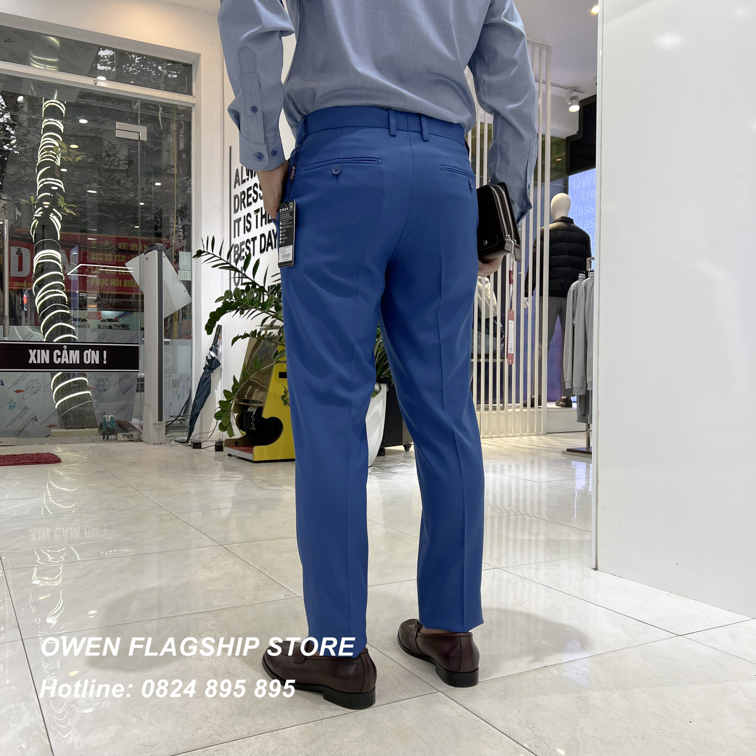 OWEN - Quần âu nam công sở dáng SLIMFIT mã QS20662L0 màu xanh