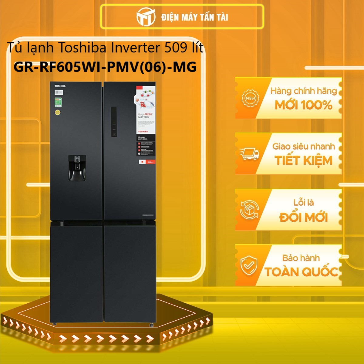 Tủ lạnh thông minh Toshiba GR-RF605WI-PMV(06)-MG - HÀNG CHÍNH HÃNG (CHỈ GIAO HCM)