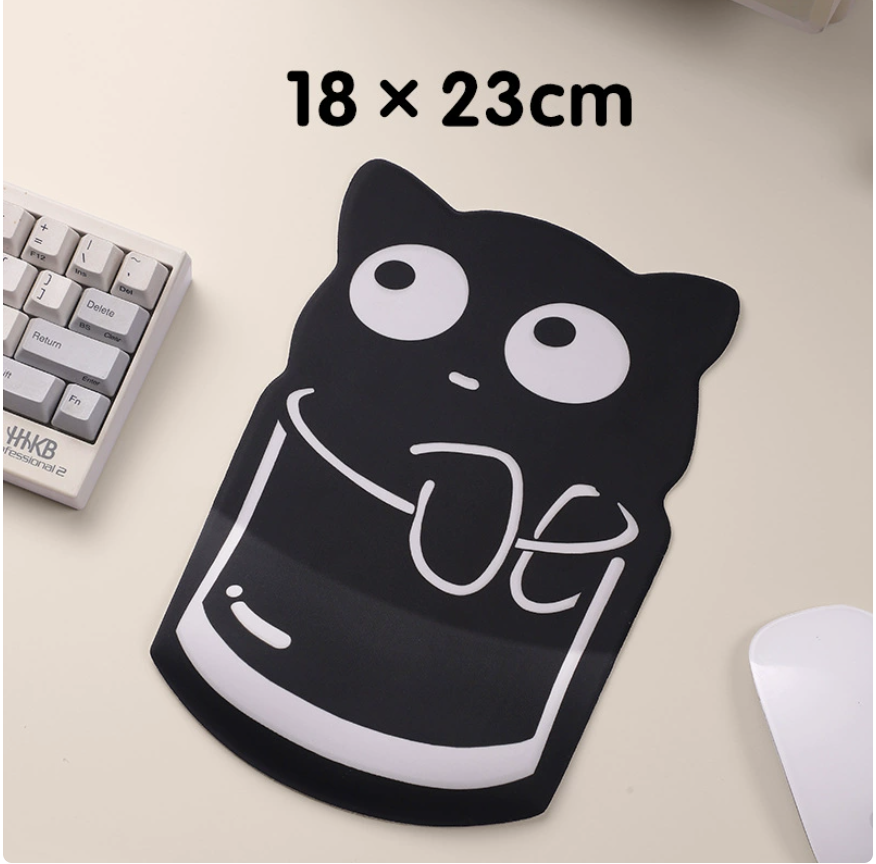 Bộ Đệm Kê Tay Bàn Phím Và Miếng Lót Chuột Hình Mèo Đen Siêu Cute Chống Mỏi Cổ Tay_ Hàng chính hãng