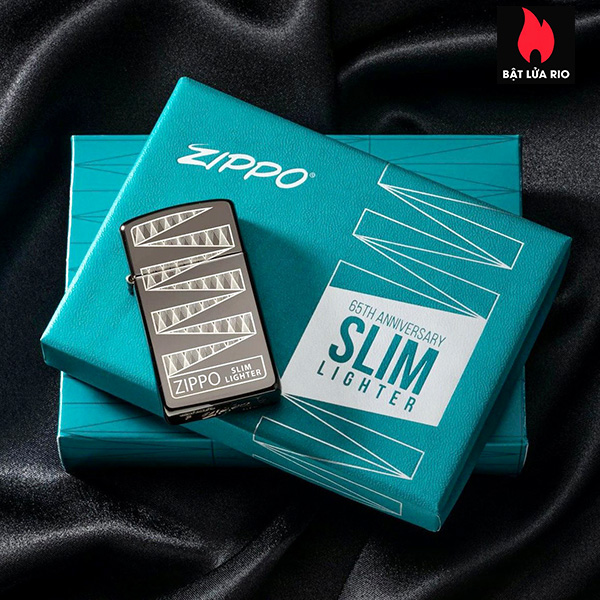 Bật Lửa Zippo 49709 – Zippo Slim Black Ice 65th Anniversary Collectible