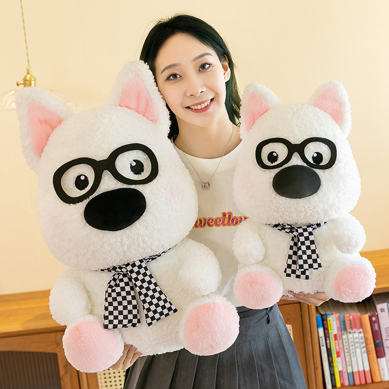 Gấu bông chó đeo mắt kính cute siêu mềm, chó giáo sư tiến sĩ dễ thương hài hước (25cm) hàng xịn cao cấp an toàn cho trẻ