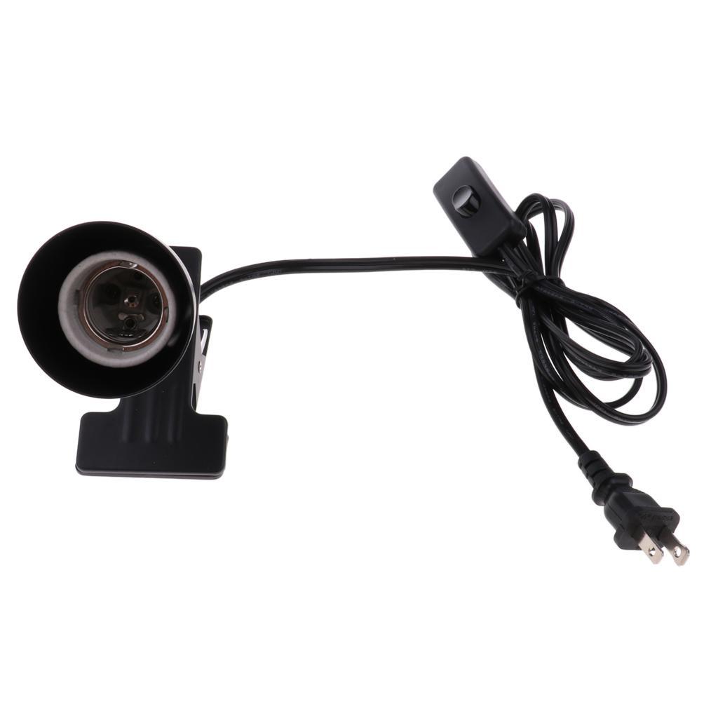 E27 Pet Reptile Heating Light UVA UVB Bulb Clamp Lamp Holder US Plug