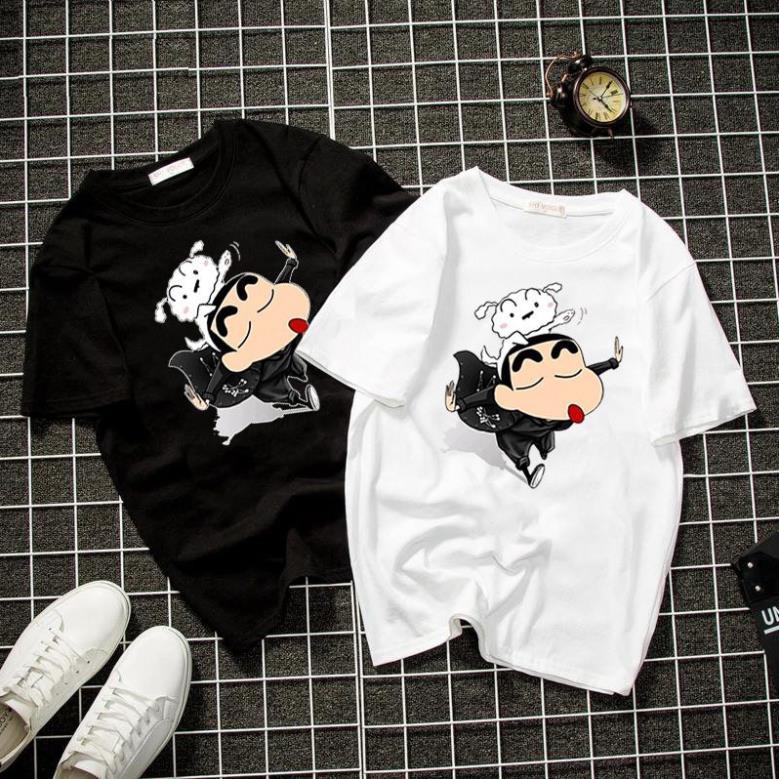 Áo thun unisex form rộng cậu bé bút chì dễ thương vải dày mịn 2019T2125 - giao màu ngẫu nhiên