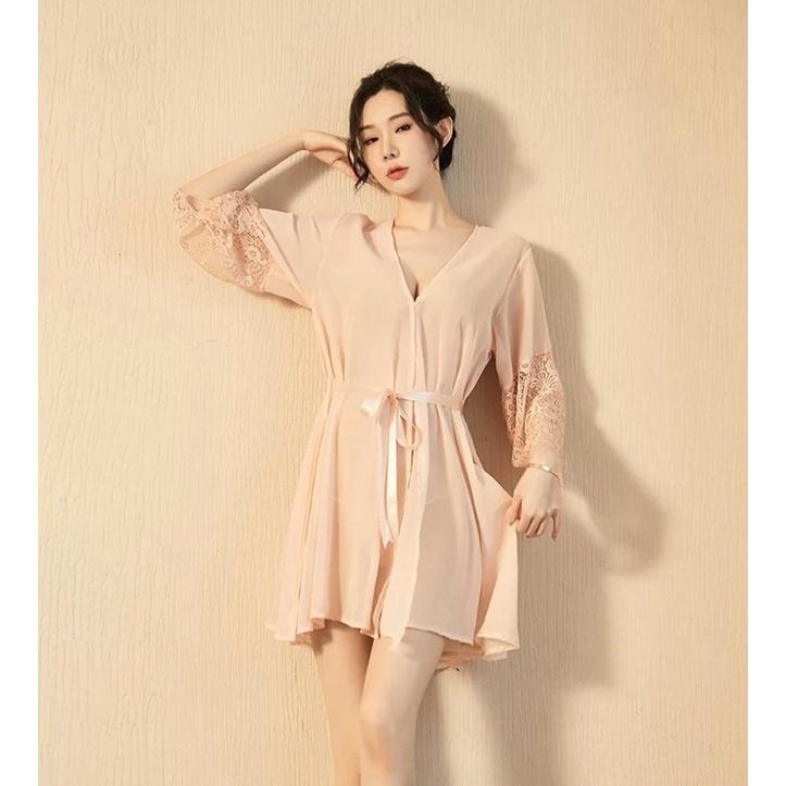 Váy choàng ngủ voan mỏng sexy xuyên thấu gợi cảm
