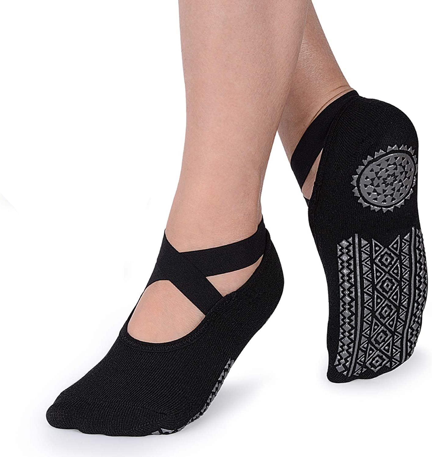 Vớ Yoga dành cho phụ nữ không trượt chống trượt Băng bông Vớ Lý tưởng năm ngón chân cho Pilates Pure Ballet Dance Bear Foot Workout Color: Red Size: EUR 35-40 US 4.5-8.5