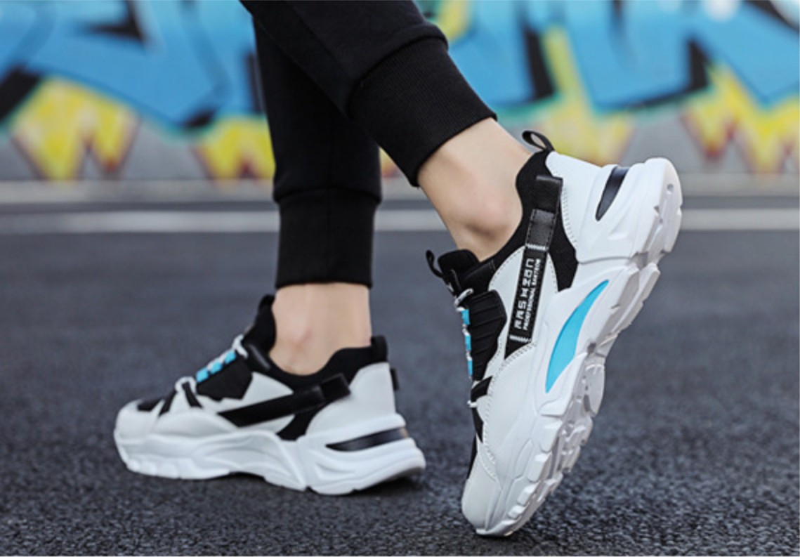 Giày thể thao sneaker nam cổ thấp, giày đế tăng chiều cao mẫu mới XSP344