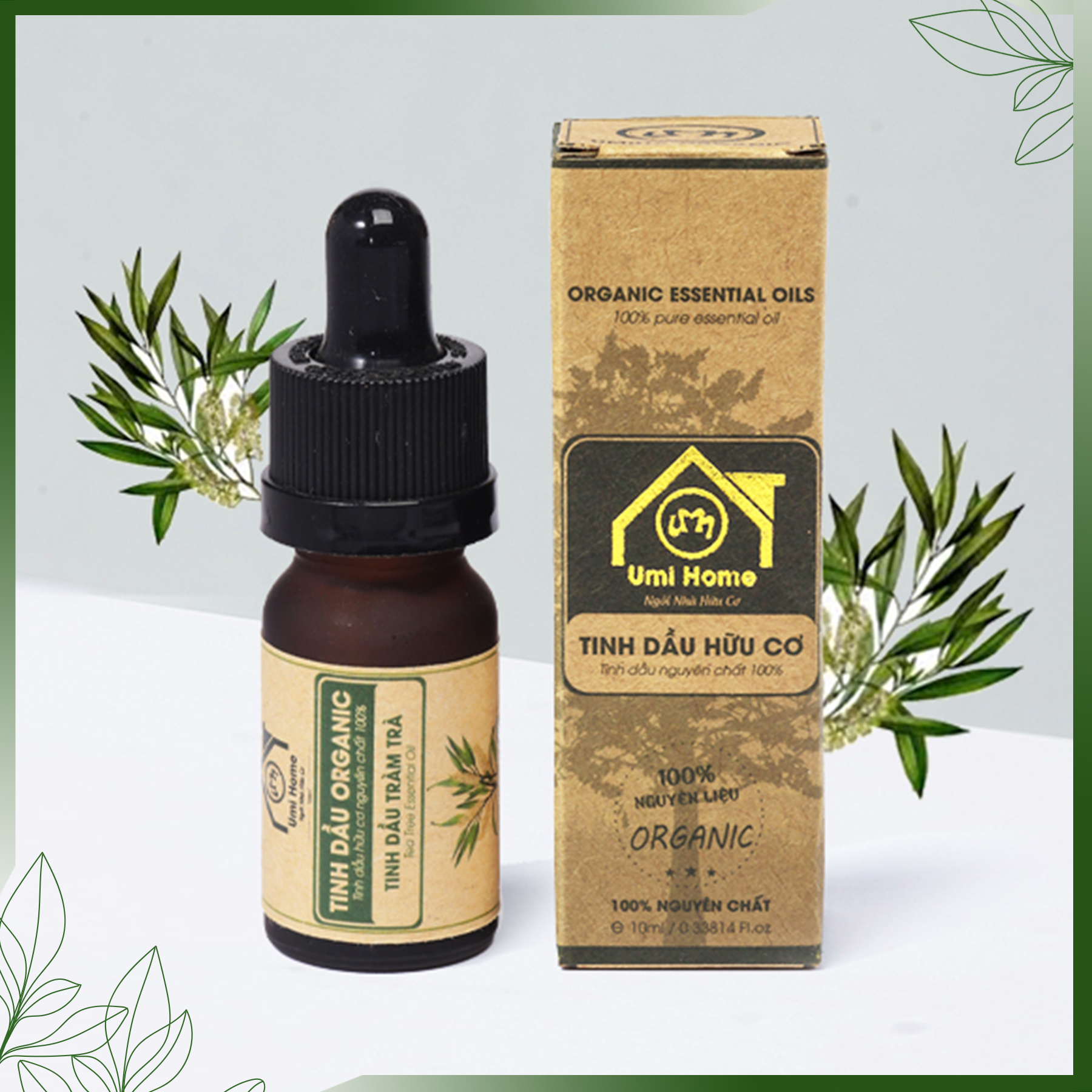 TINH DẦU TRÀM TRÀ HỮU CƠ UMIHOME nguyên chất | Tea Tree Essential Oil 100% Organic 10ml