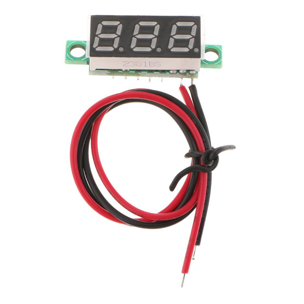 2 Wire DC 3.5-30V Digital Display Voltage Meter Voltmeter 0.28" LED Voltage Tester