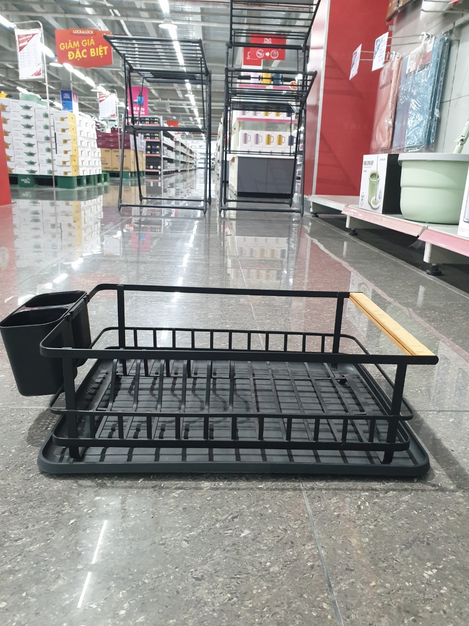 Kệ Đựng Chén Dĩa (Chén Bát) 1 Tầng Bằng Sắt Sơn Tĩnh Điện LWR138BLK (hàng chính hãng)