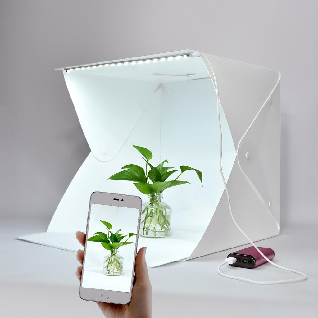Hộp chụp hình sản phẩm Studio 40cm x 40cm phông nền 2 màu trắng đen