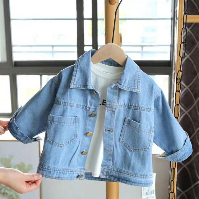 Áo khoác jean denim xuất Hàn hình sư tử cực xinh cho bé (ảnh thật