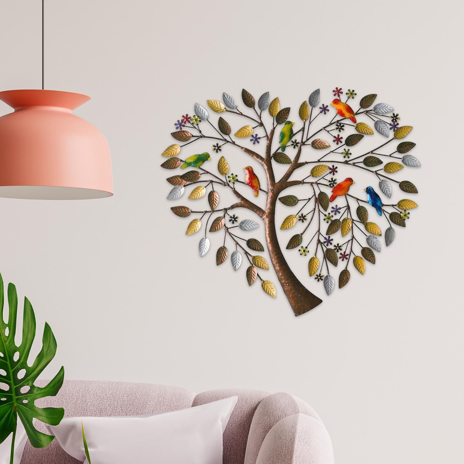 Metal Wall Metal Tree Wall Sculpture Iron Artwork Ornament Wall Metal Pendant for Party Room Decoration, Office, Home