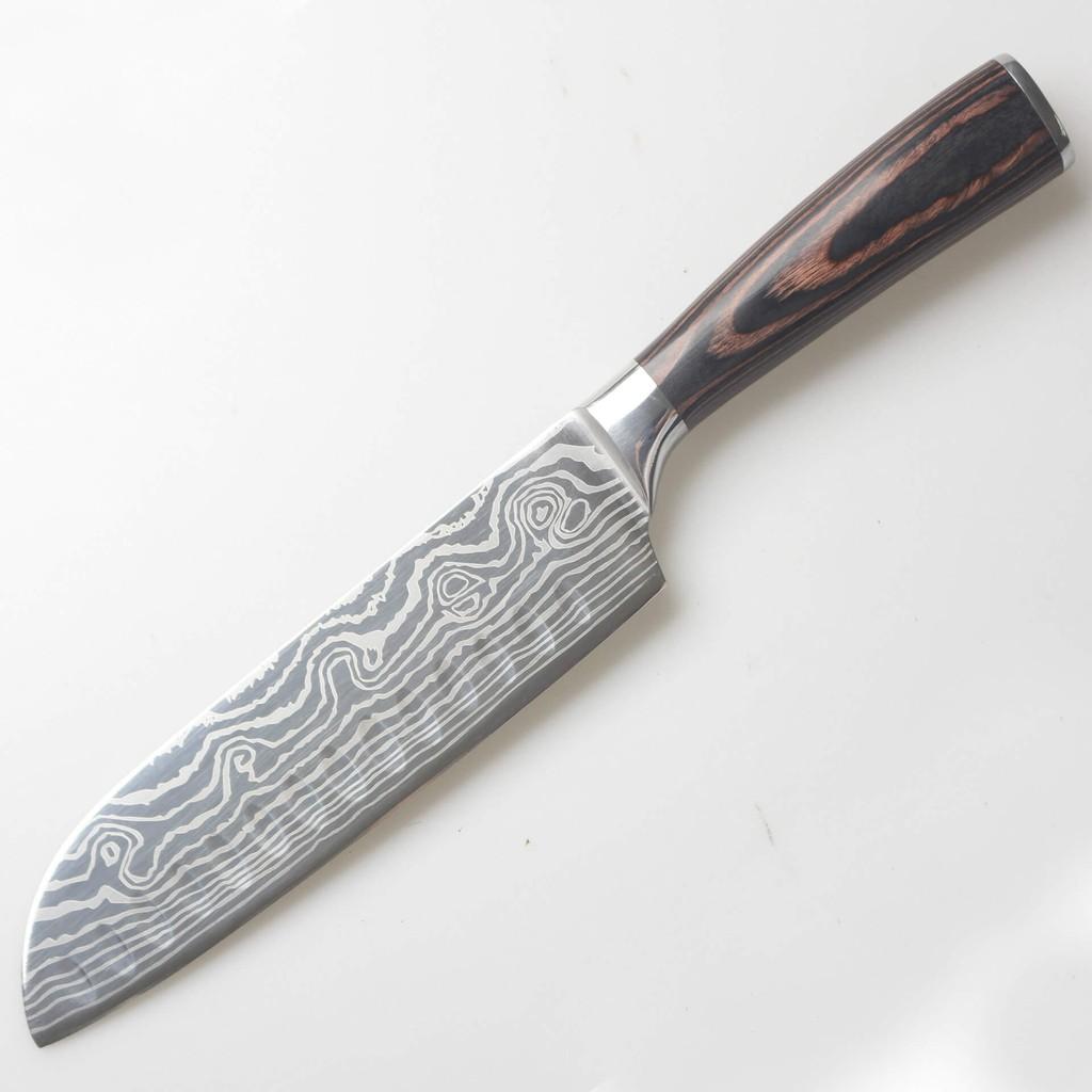 DAO - DAO BẾP NHẬT BẢN SANTOKU THÉP DAMASCUS MÃ GDT116 nt topcomshop vn