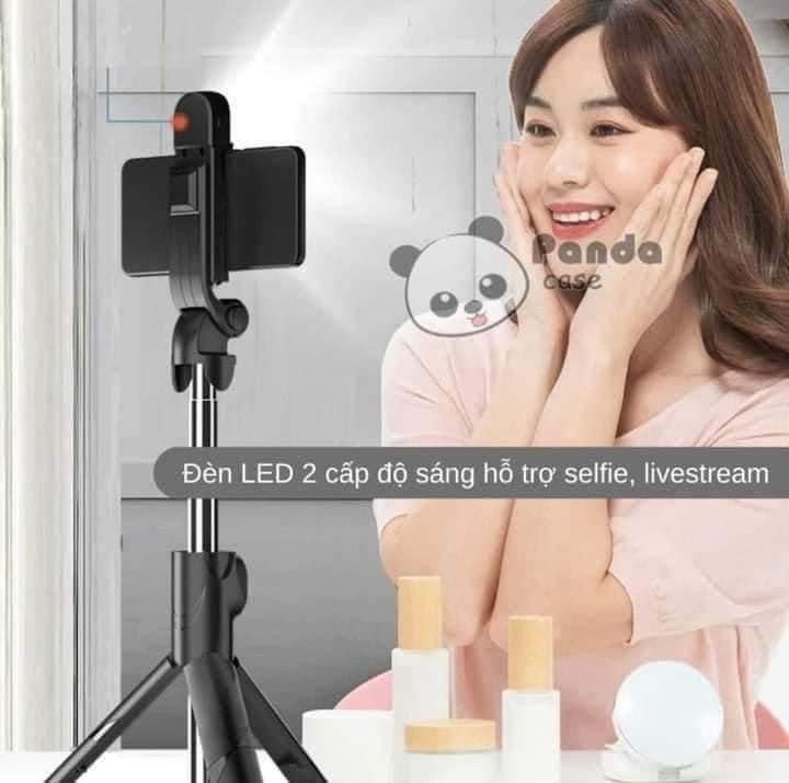 Gậy chụp ảnh 3 chân có đèn led trợ sáng Gậy tự sướng selfie chụp hình bluetooth điều khiển từ xa xoay nhiều góc độ