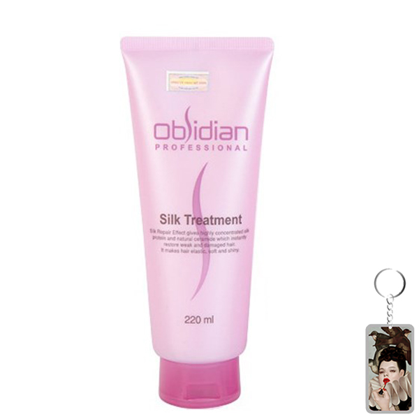 Hấp dầu dưỡng tóc siêu mềm mượt Obsidian Silk Treatment 220ml tặng kèm móc khóa