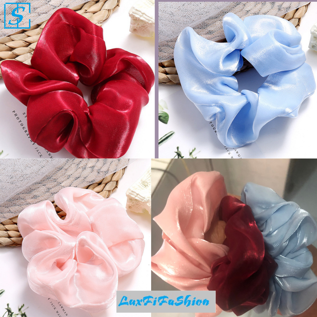 Combo 3 Dây Buộc Tóc, Cột Tóc Scrunchies Không Hoạt Tiết