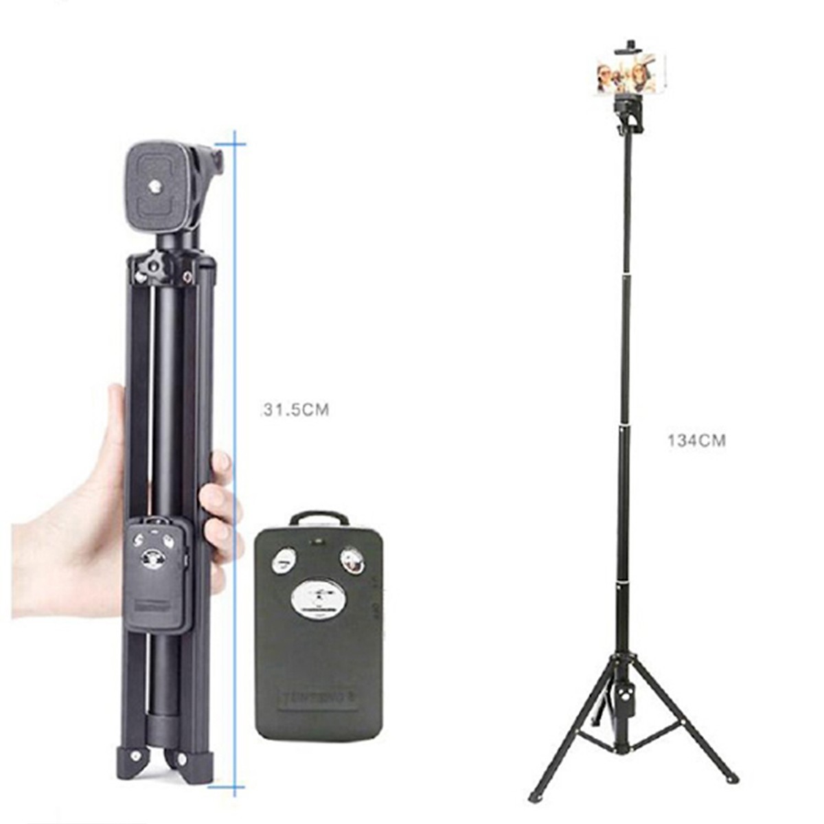 Chân Giá Đỡ Điện Thoại, Máy Ảnh Tripod Yunteng 1688 Kèm Remote Cao Cấp - Hàng Chính Hãng